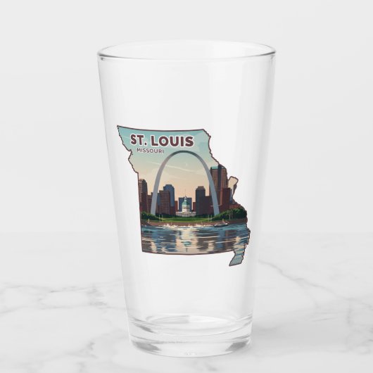 Kaart van St. Louis Missouri Glas (Voorkant)