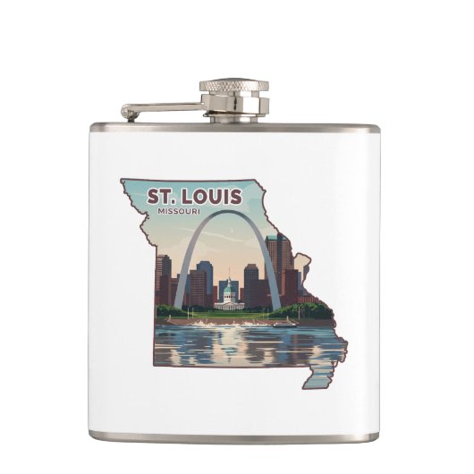 Kaart van St. Louis Missouri Heupfles (Voorkant)