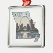 Kaart van St. Louis Missouri Metalen Ornament (Links)