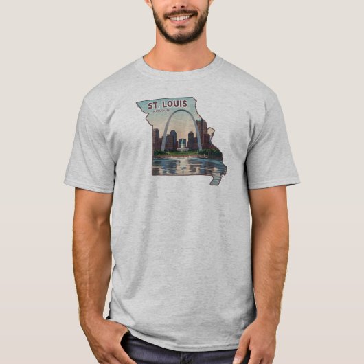 Kaart van St. Louis Missouri T-shirt (Voorkant)