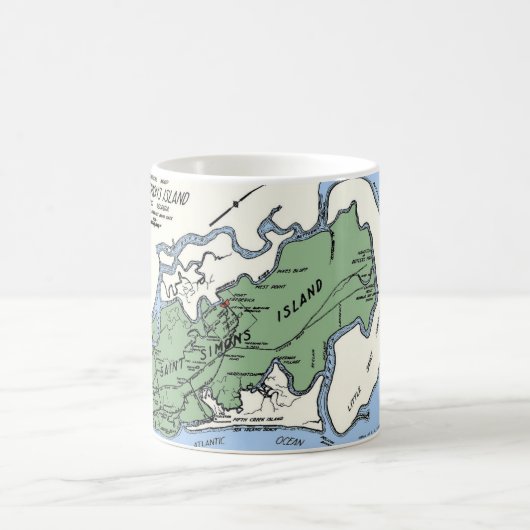 Kaart van St Simons Island Mok (Center)