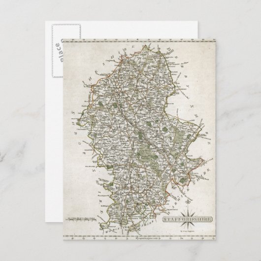KAART VAN STAFFORDSHIRE, 1793 (Voorkant / Achterkant)