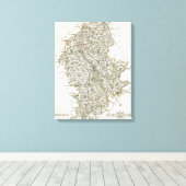 KAART VAN STAFFORDSHIRE, 1793 CANVAS AFDRUK (Insitu (Houten vloer))