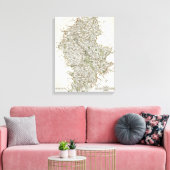 KAART VAN STAFFORDSHIRE, 1793 CANVAS AFDRUK (Insitu (Woonkamer))