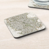 KAART VAN STAFFORDSHIRE, 1793 DRANKJES ONDERZETTER (Linkerzijde)