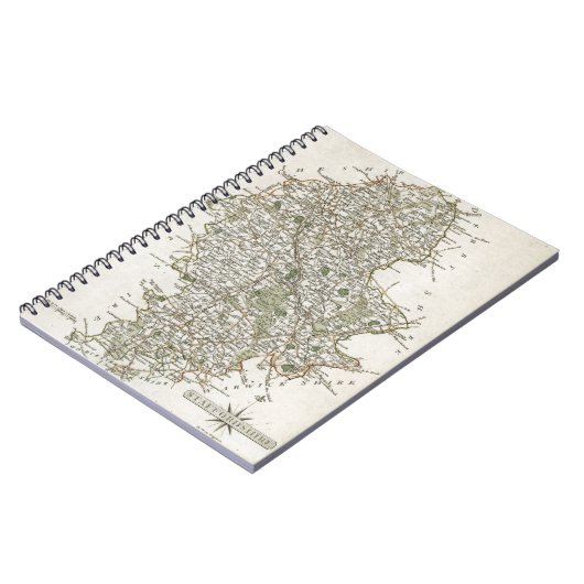 KAART VAN STAFFORDSHIRE, 1793 NOTITIEBOEK (Linkerzijde)