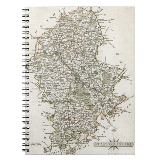 KAART VAN STAFFORDSHIRE, 1793 NOTITIEBOEK (Voorkant)