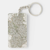 KAART VAN STAFFORDSHIRE, 1793 SLEUTELHANGER (achterkant)