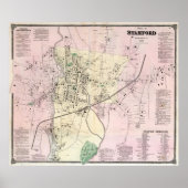  kaart van Stamford CT (1867) Poster (Voorkant)