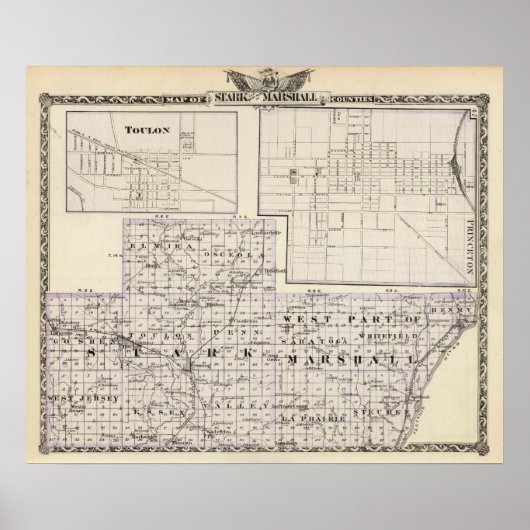 Kaart van Stark en westelijk deel van de provincie Poster (Voorkant)