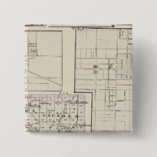 Kaart van Stark en westelijk deel van de provincie Vierkante Button 5,1 Cm