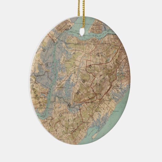  kaart van Staten Island (1891) Keramisch Ornament (Rechts)