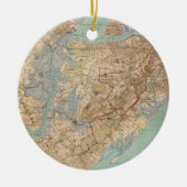  kaart van Staten Island (1891) Keramisch Ornament (Voorkant)