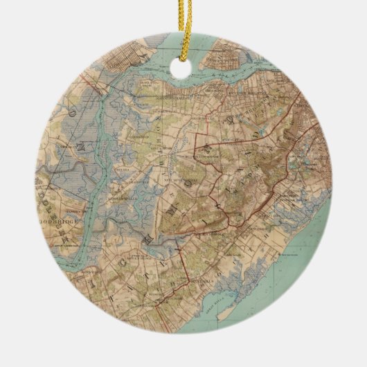  kaart van Staten Island (1891) Keramisch Ornament (Voorkant)