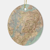  kaart van Staten Island (1891) Keramisch Ornament (Links)