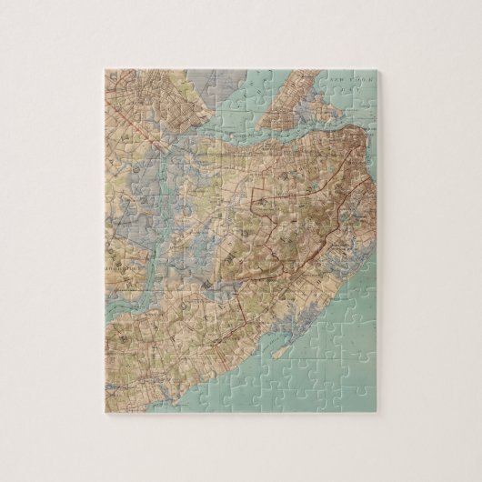 kaart van Staten Island (1891) Legpuzzel (Verticaal)