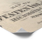  kaart van Staten Island New York (1874) Poster (Hoek)