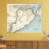 kaart van Staten Island NY (1896) Canvas Afdruk (Insitu (Woonkamer))