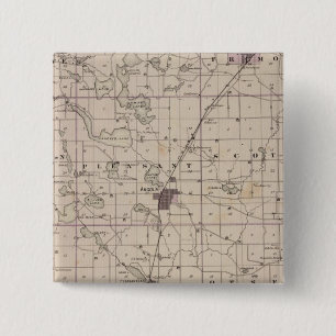 Kaart van Steuben County Indiana Vierkante Button 5,1 Cm