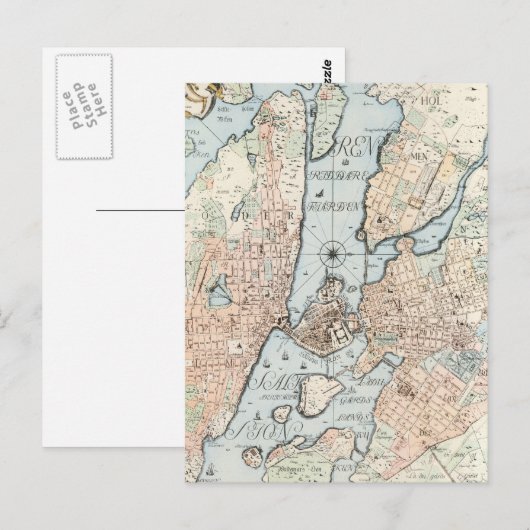  kaart van Stockholm (1733) (Voorkant / Achterkant)