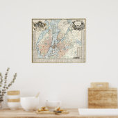 kaart van Stockholm (1733) Poster (Keuken)