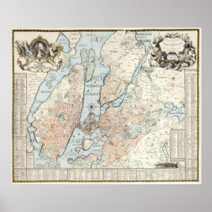 kaart van Stockholm (1733) Poster