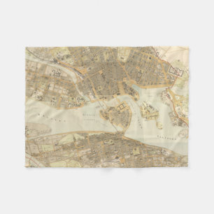  kaart van Stockholm (1899) Fleece Deken