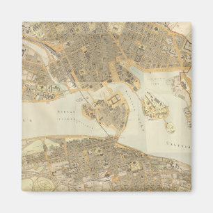  kaart van Stockholm (1899) Magneet