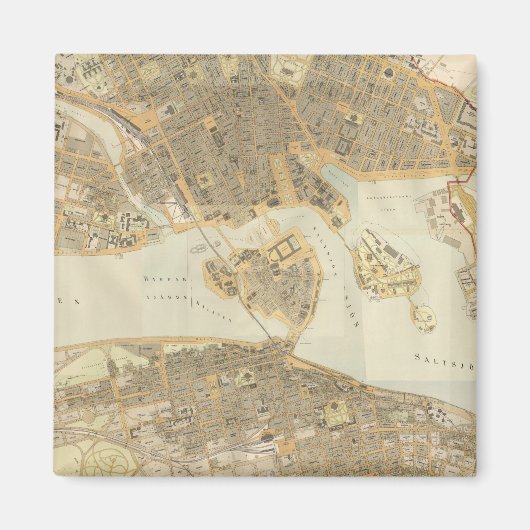  kaart van Stockholm (1899) Magneet (Voorkant)