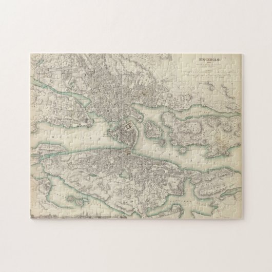 kaart van Stockholm Zweden (1838) Legpuzzel (Horizontaal)