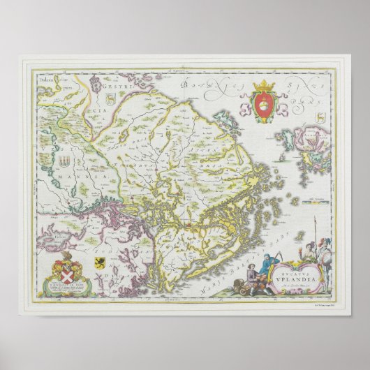 Kaart van Stockholm, Zweden Poster (Voorkant)