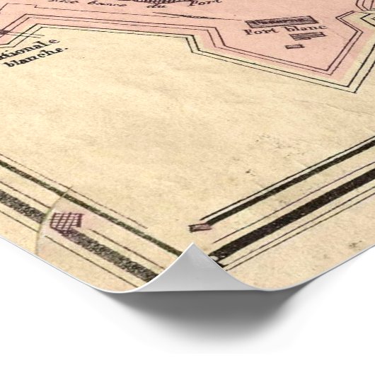  kaart van Straatsburg Frankrijk (1870) Poster (Hoek)