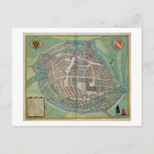 Kaart van Straatsburg, van "Civitates Orbis Terrar (Voorkant)