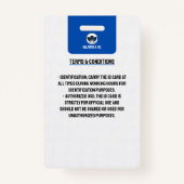 Kaart van studentnummer | Blauw-wit Homeschool ID Badge (Achterkant)