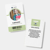 Kaart van studentnummer | Groen-wit Homeschool ID Badge (Voor- en achterkant)
