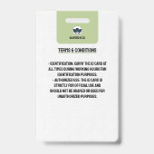 Kaart van studentnummer | Groen-wit Homeschool ID Badge (Achterkant)