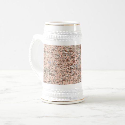 kaart van Stuttgart Duitsland (1909) Bierpul (Voorkant links)