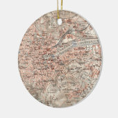  kaart van Stuttgart Duitsland (1909) Keramisch Ornament (Links)