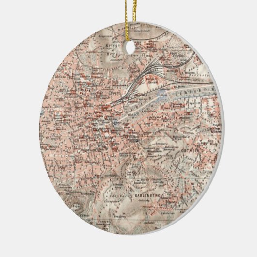  kaart van Stuttgart Duitsland (1909) Keramisch Ornament (Links)