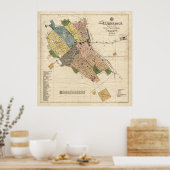 kaart van Subotica Servië (1911) Poster (Keuken)