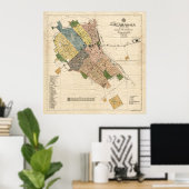 kaart van Subotica Servië (1911) Poster (Thuiskantoor)