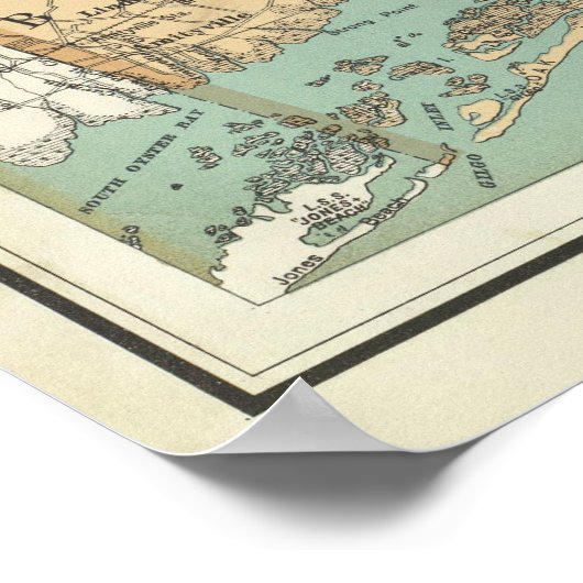  kaart van Suffolk County NY (1895) Poster (Hoek)