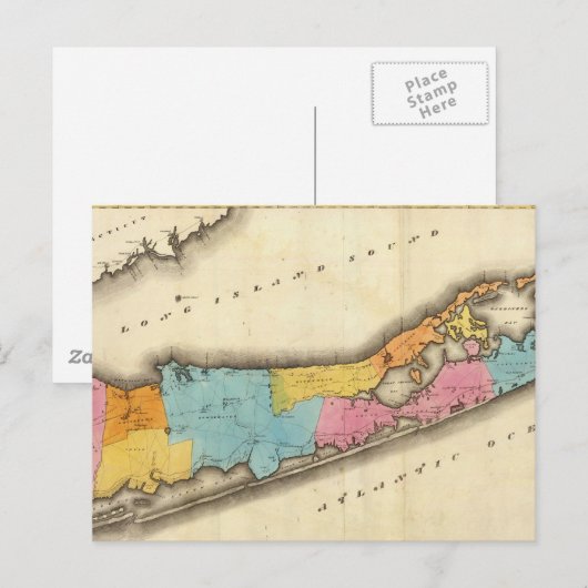  kaart van Suffolk New York (1829) (Voorkant / Achterkant)