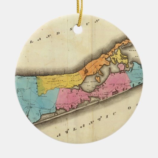  kaart van Suffolk New York (1829) Keramisch Ornament (Voorkant)