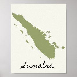 Kaart van Sumatra Poster