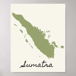 Kaart van Sumatra Poster