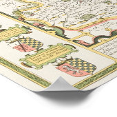 Kaart van Surrey, gegraveerd door Jodocus Hondius Poster (Hoek)