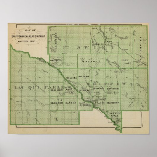 Kaart van Swift, Minnesota Poster (Voorkant)