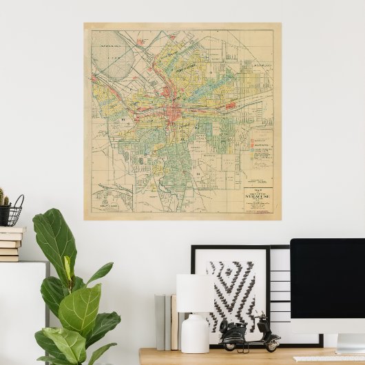  kaart van Syracuse NY (1918) Poster (Thuiskantoor)