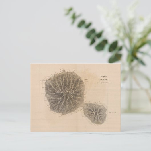  kaart van Tahiti (1845) (Staand voorkant)